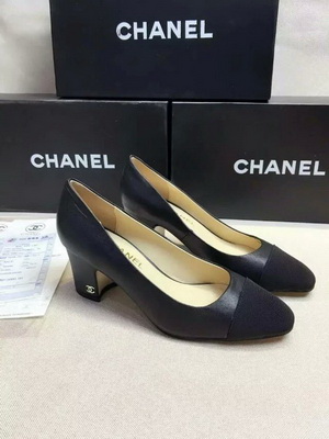 CHANEL Shallow mouth Block heel Shoes Women--062